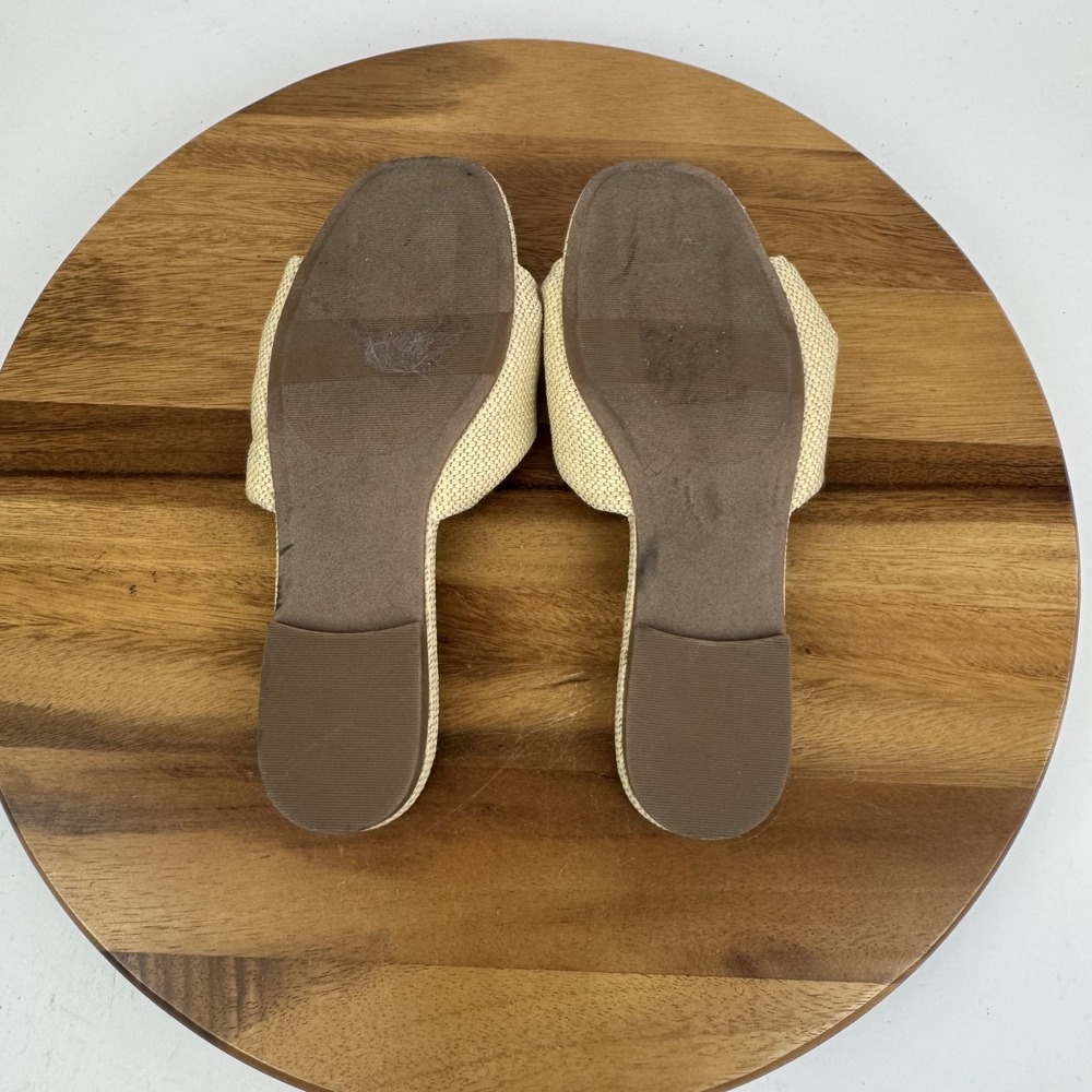 New NWOB Womens Nordstrom Rack Chantelle Beige Twist Slides Sandals Size‎ 9 M - Picture 7 of 8